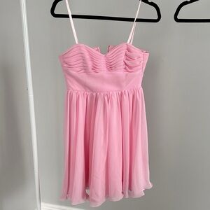 Girls Pink Spaghetti Strap Party Dress